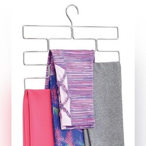 iDesign Legging & Scarf Holder in Silver Metal